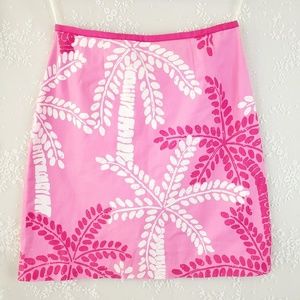 LILLY PULITZER Pink Palm Tree Skirt Sz 4!